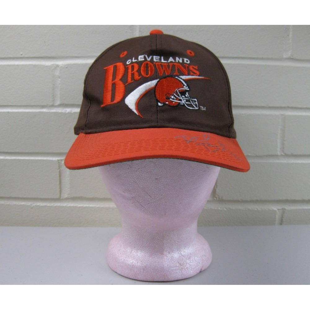 Vintage 90s Cleveland Browns Snapback Hat Cap NFL Desmond Bryant Autograph